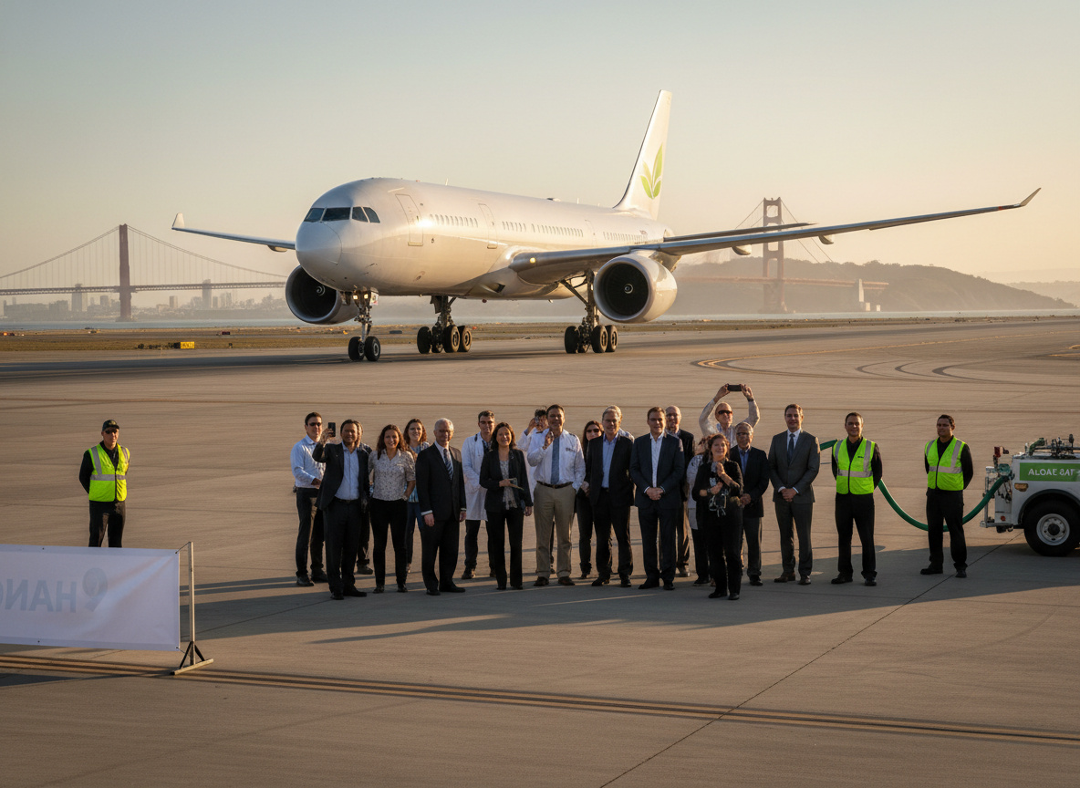 A Green Milestone: The First 100% Algae-Based Sustainable Aviation Fuel Flight Lands in San Francisco