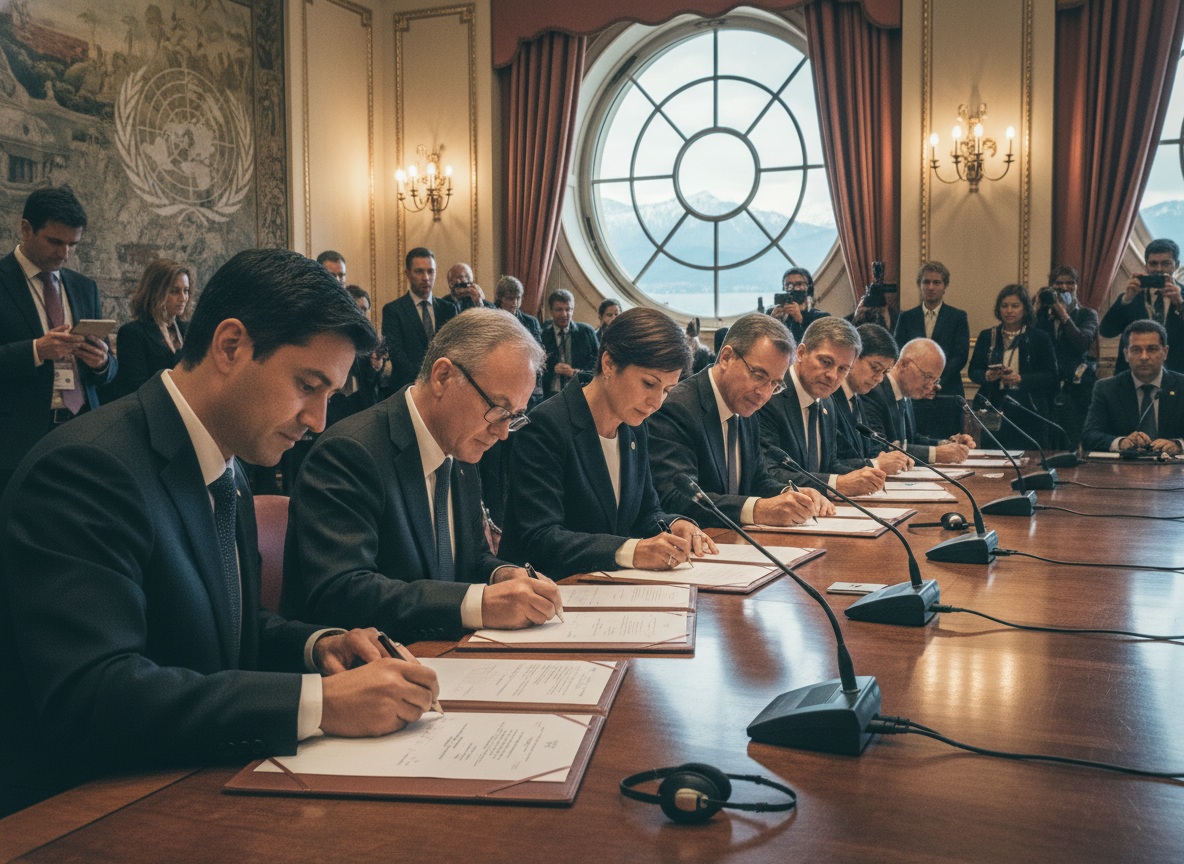 Historic Geneva Accord: Global Powers Sign Landmark Treaty on Artificial General Intelligence Governance