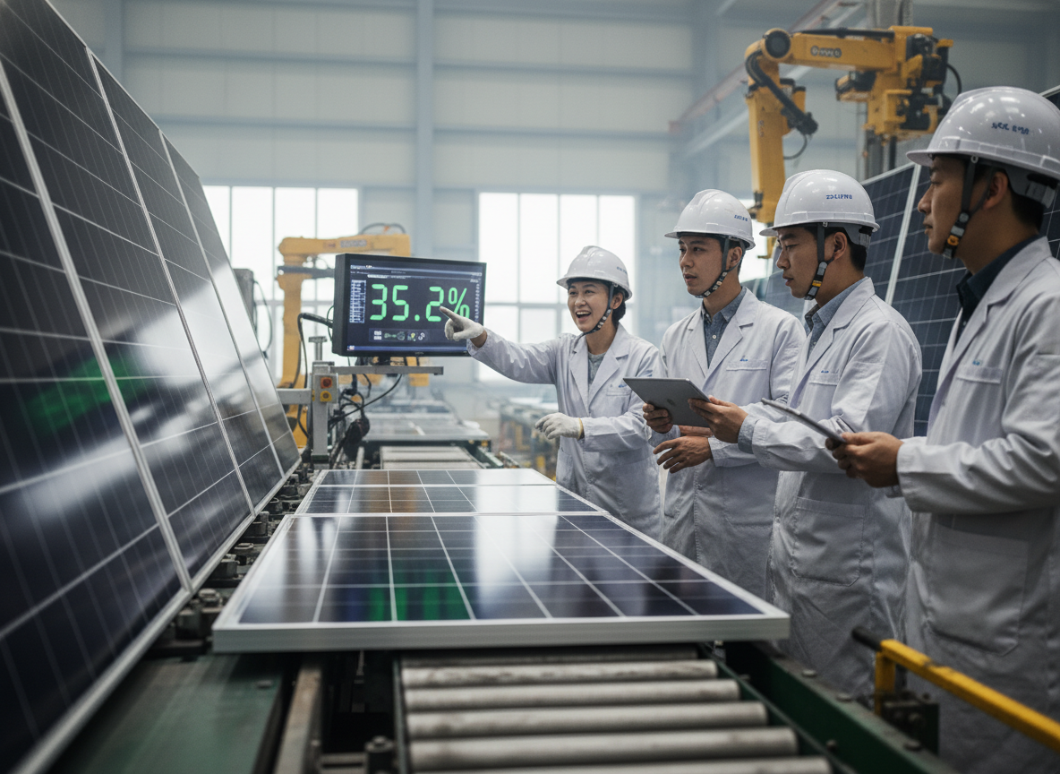 Perovskite-Silicon Breakthrough: Solar Panel Efficiency Hits 35% in Mass Production Test