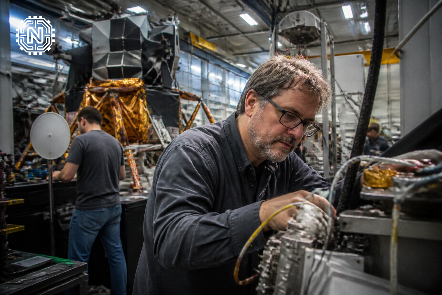 Engineers preparing equipment for NASA Artemis 3 Moon landing