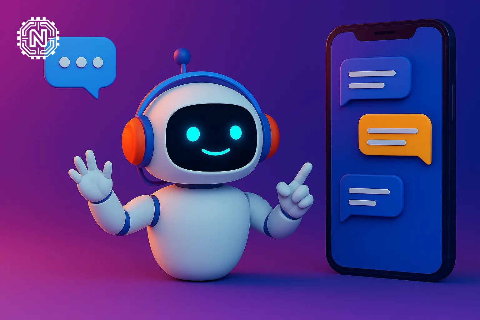 Customer using an AI chatbot at a cafe