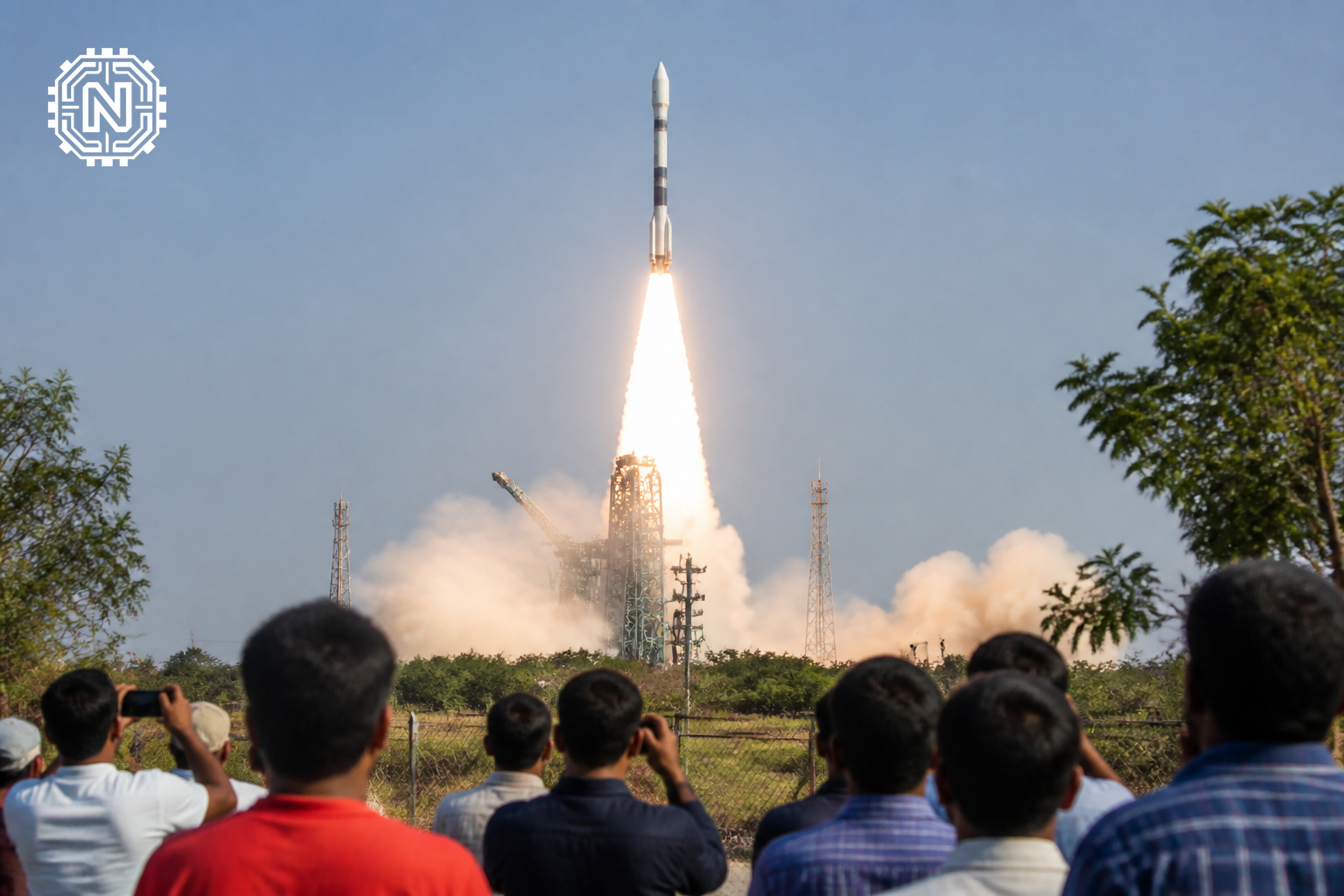 Vikram-1 rocket launch with engineers watching in amazement