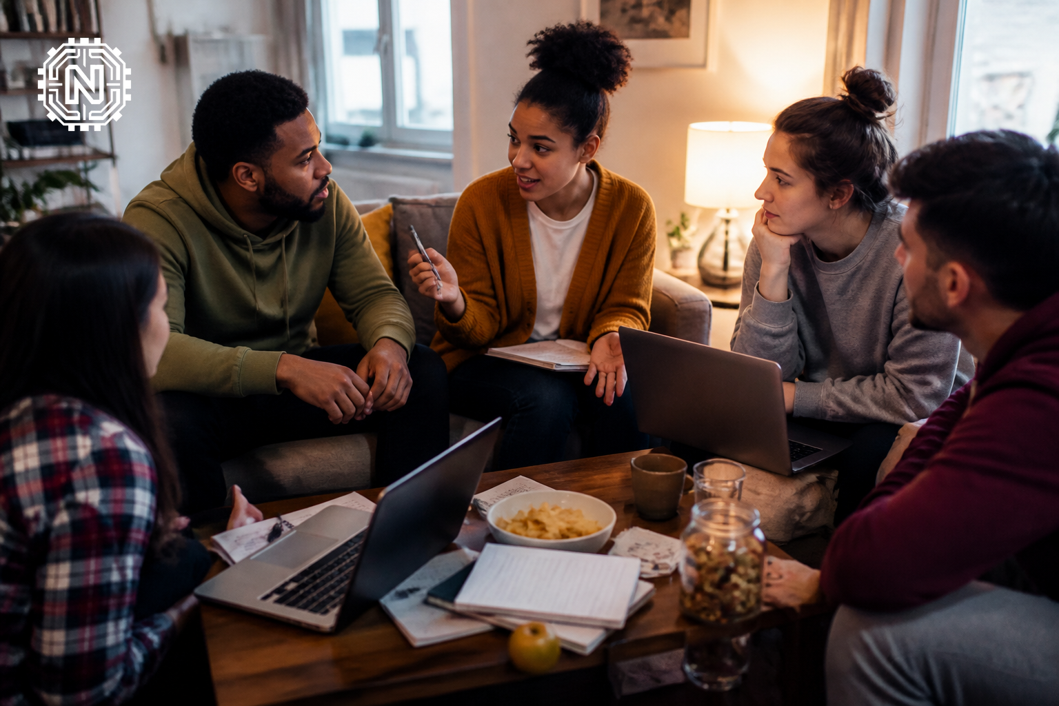 friends discussing their budgeting commitments together