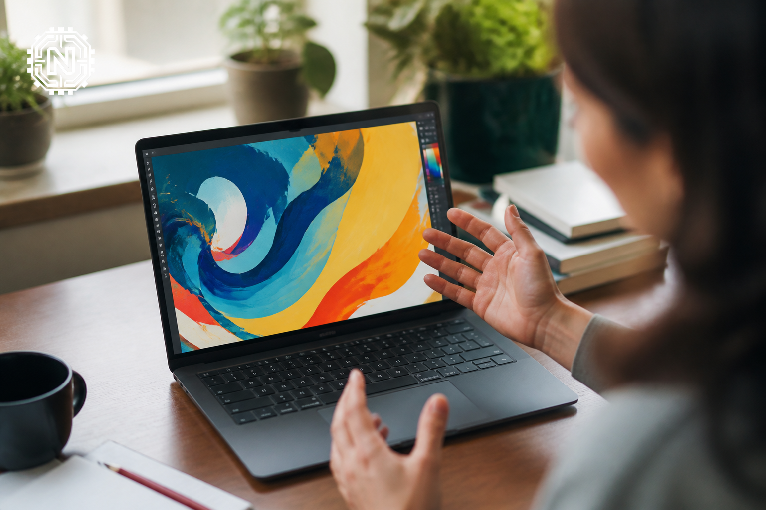 Apple MacBook Air M2 specifications shown on screen