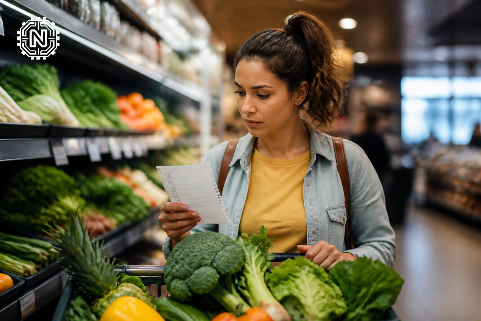 sticking to a shopping list to avoid overspending
