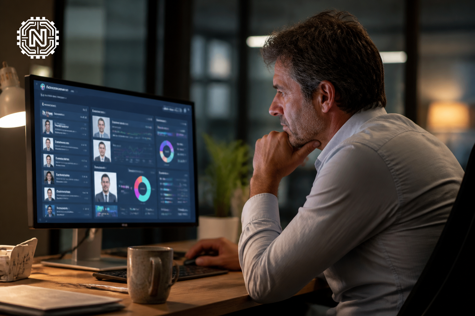 Recruiter utilizing AI tools for candidate screening