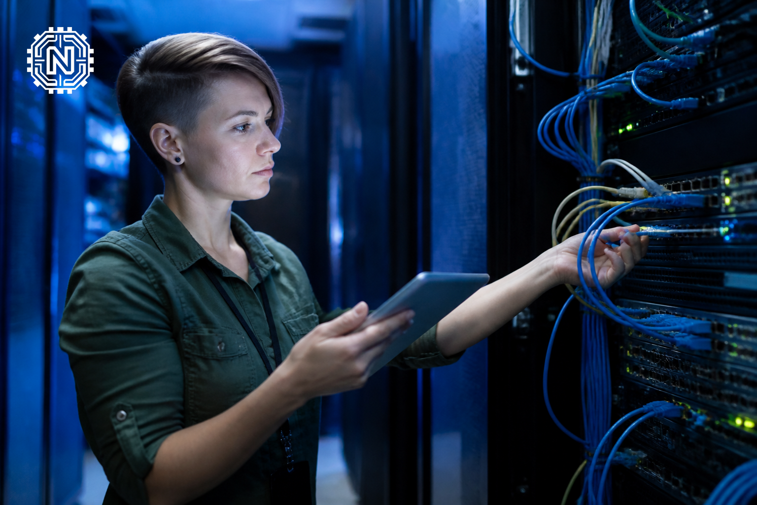 Technician using technology for incident response management
