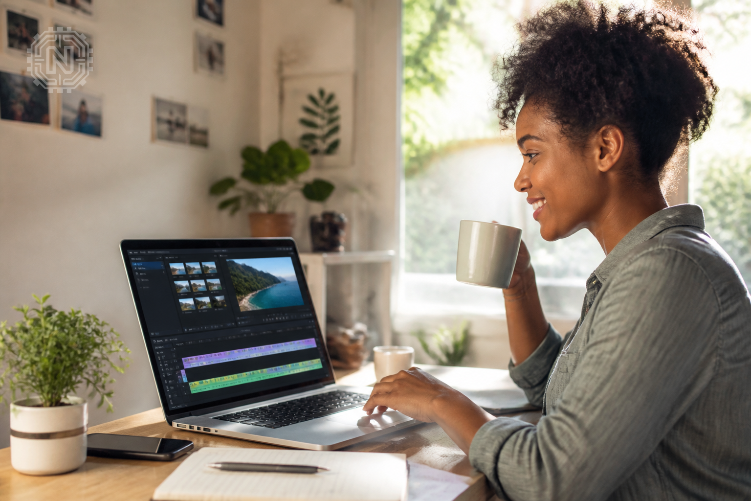 Filmora interface on a laptop, ideal for beginner video editing