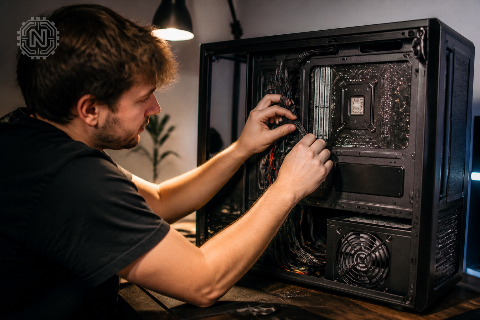 managing cables in a gaming PC build