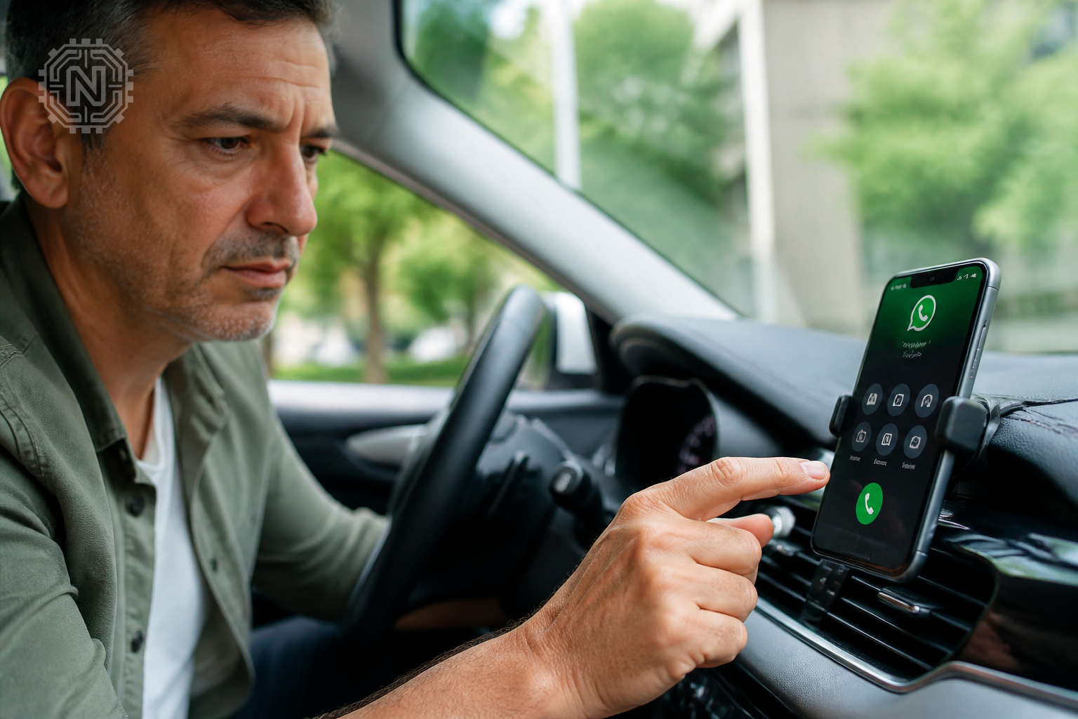Hands-free WhatsApp messaging on a smartphone