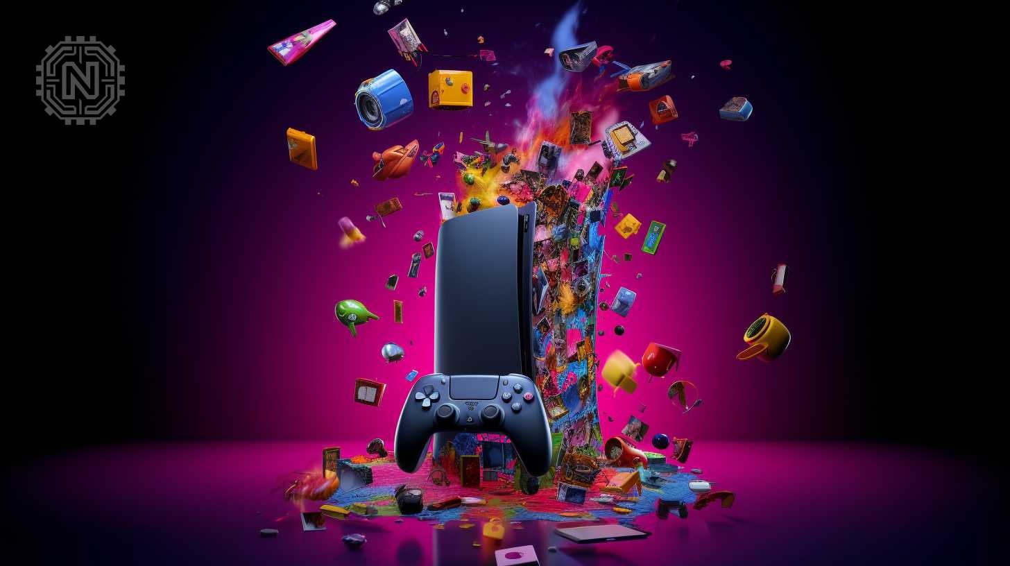 Cross-platform cloud gaming ecosystem showing console, PC and online game access