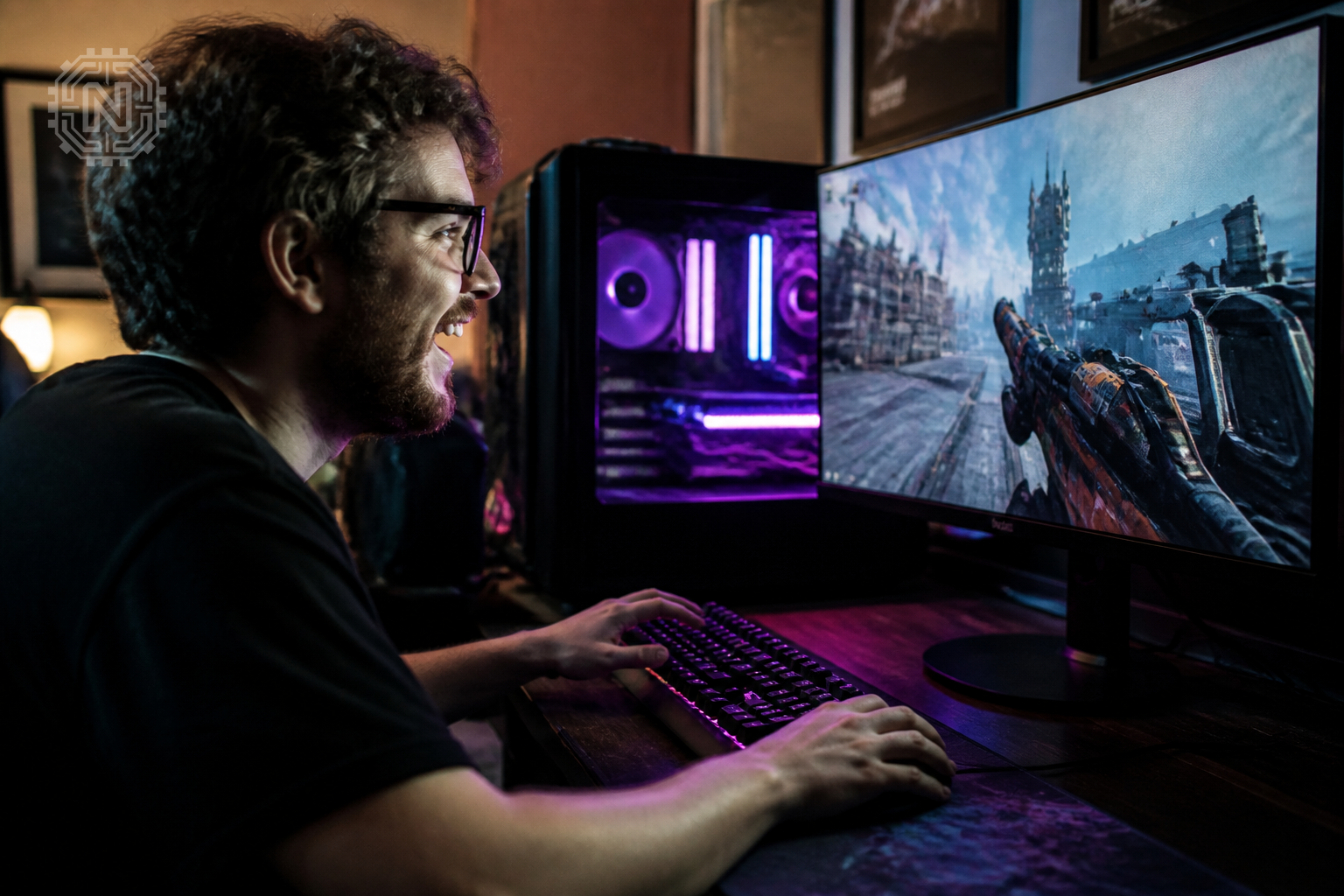 Gamer enjoying fast loading times with DirectStorage on Windows 11