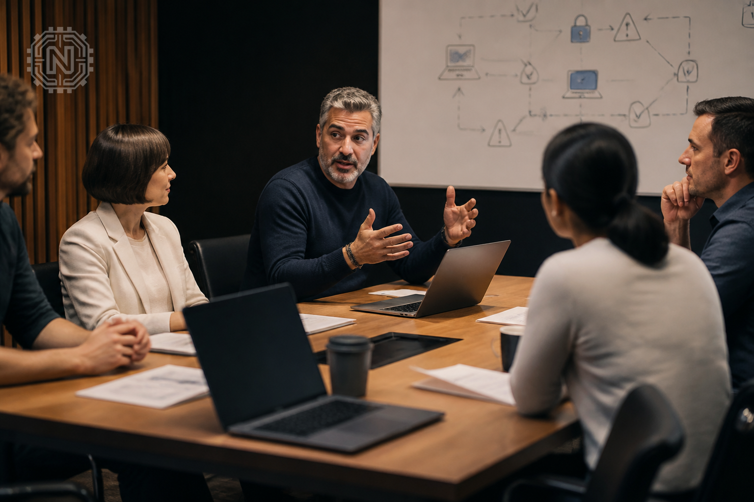 Implications for businesses in 2026: team discussing phishing attack strategies