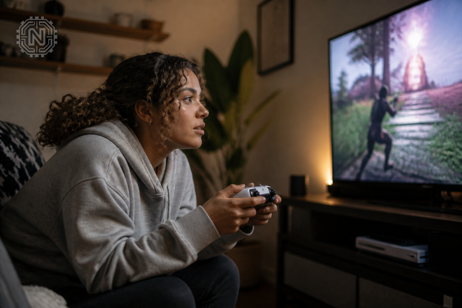 Gamer enjoying a top PS5 title in 2026