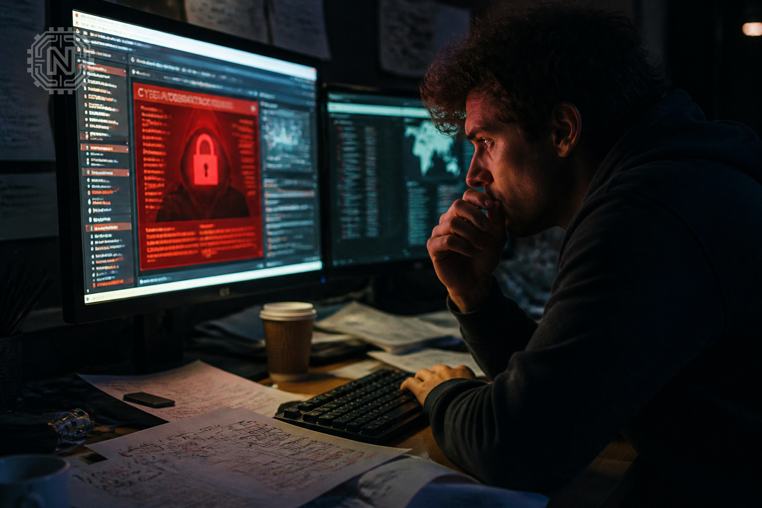 Cybersecurity alert on screen after Hugging Face attack