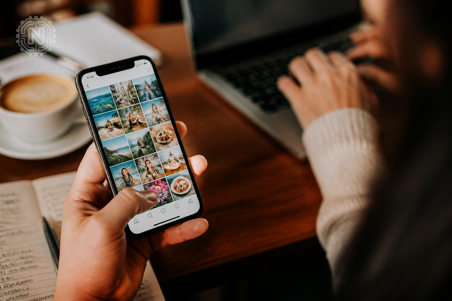 smartphone showing consistent Instagram posts to engage followers