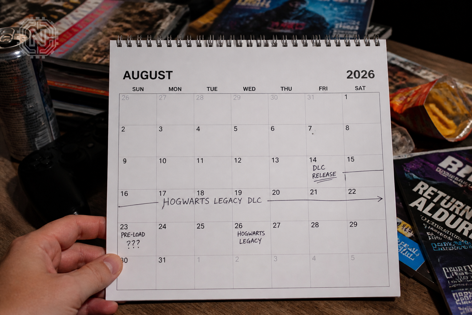 Calendar marking release date for Hogwarts Legacy DLC