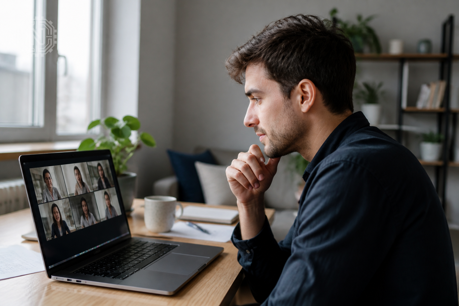 professional using Zoom for a video call during work