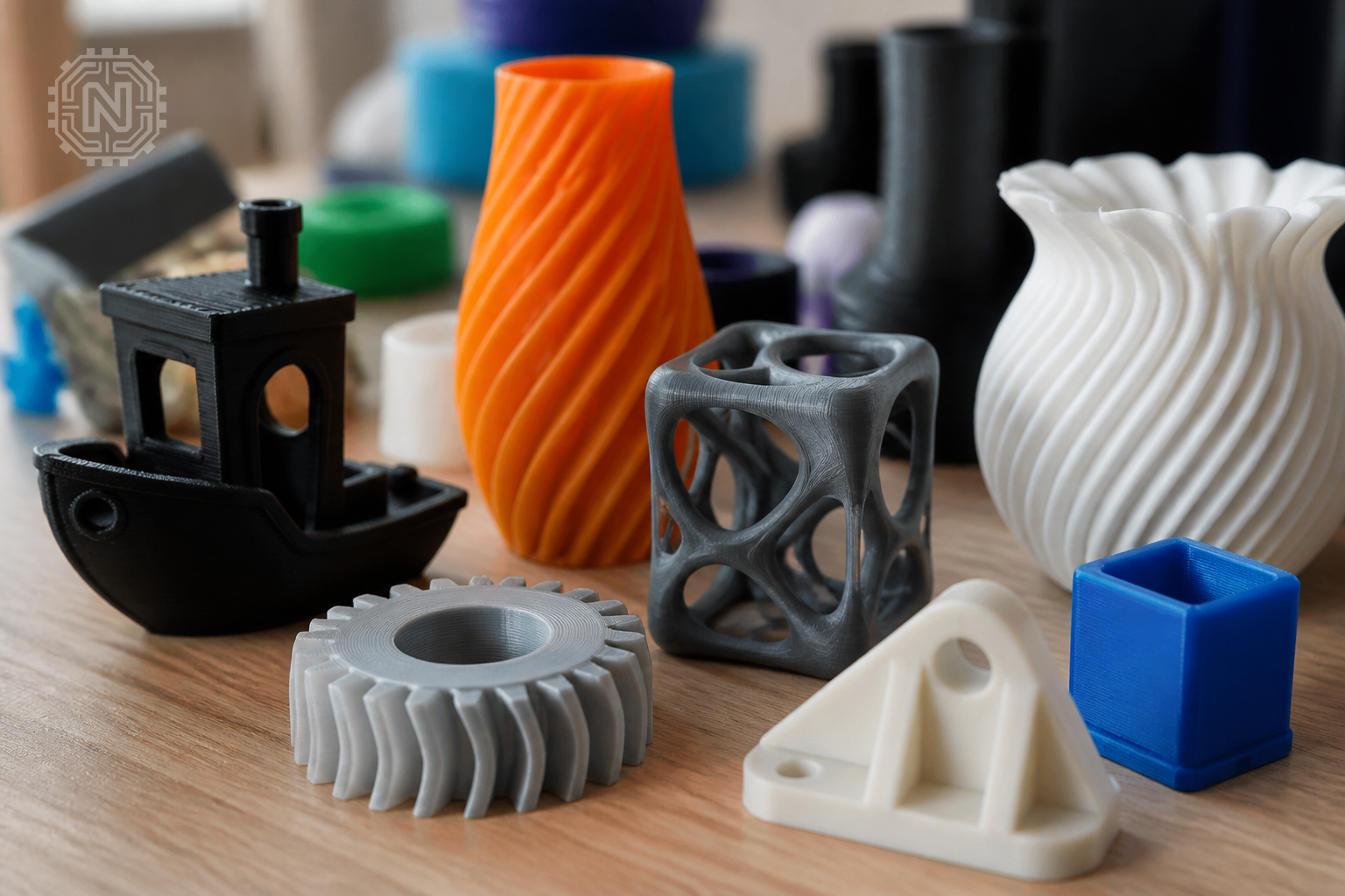 detailed view of 3D printed models showcasing quality