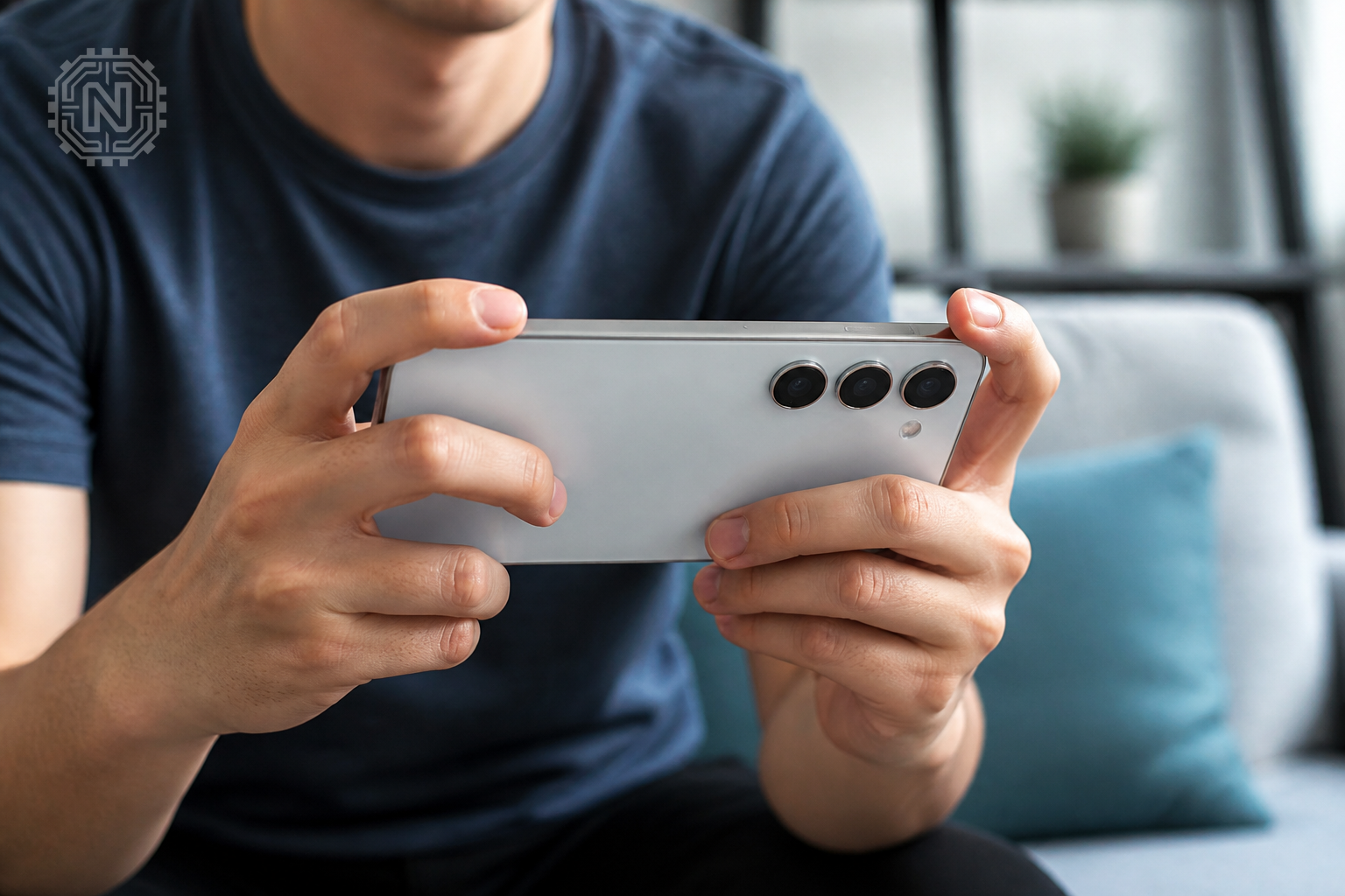 User gaming on Samsung Galaxy S25 FE smartphone