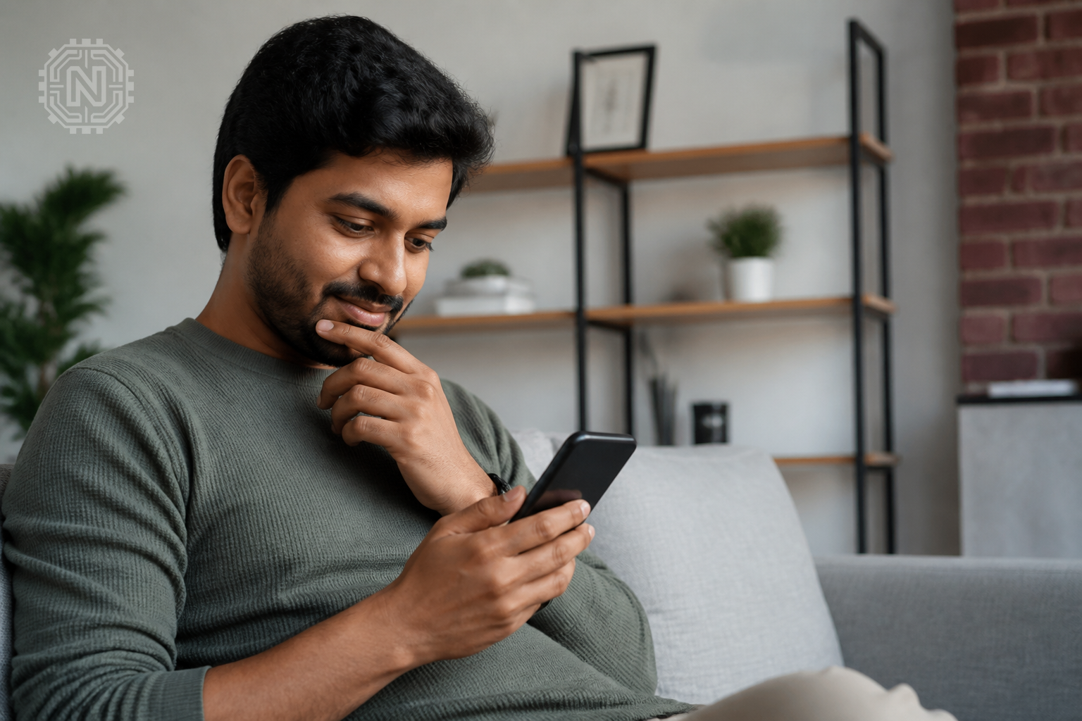 customer using an AI-powered chatbot on smartphone