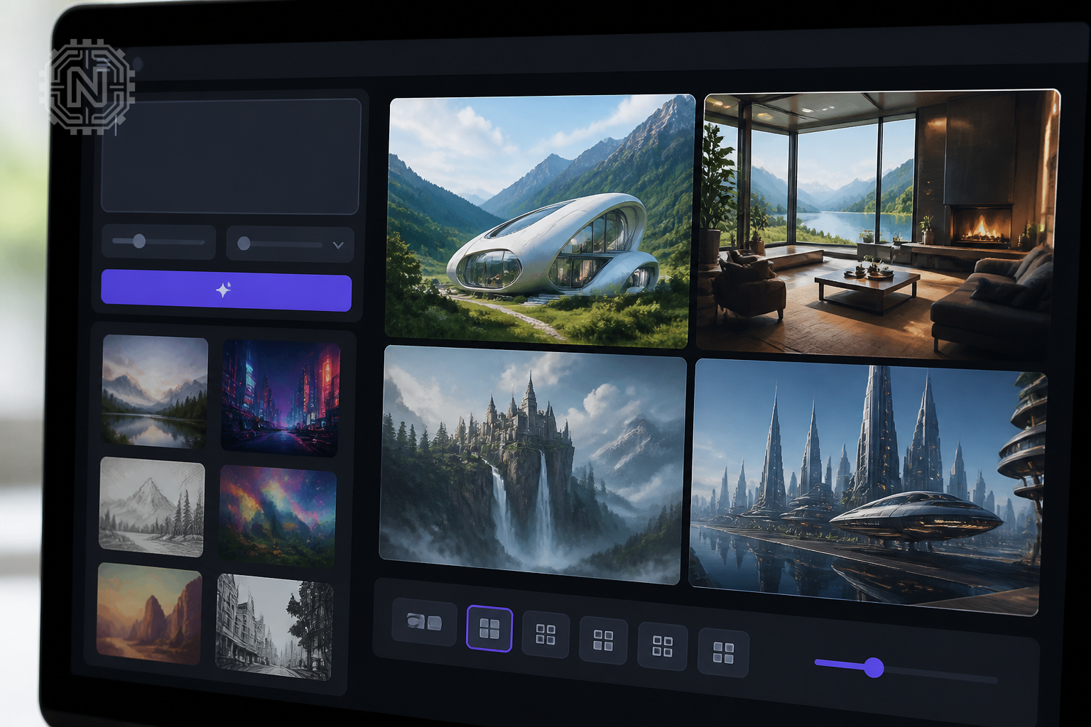 AI art platform interface on a computer screen in 2026