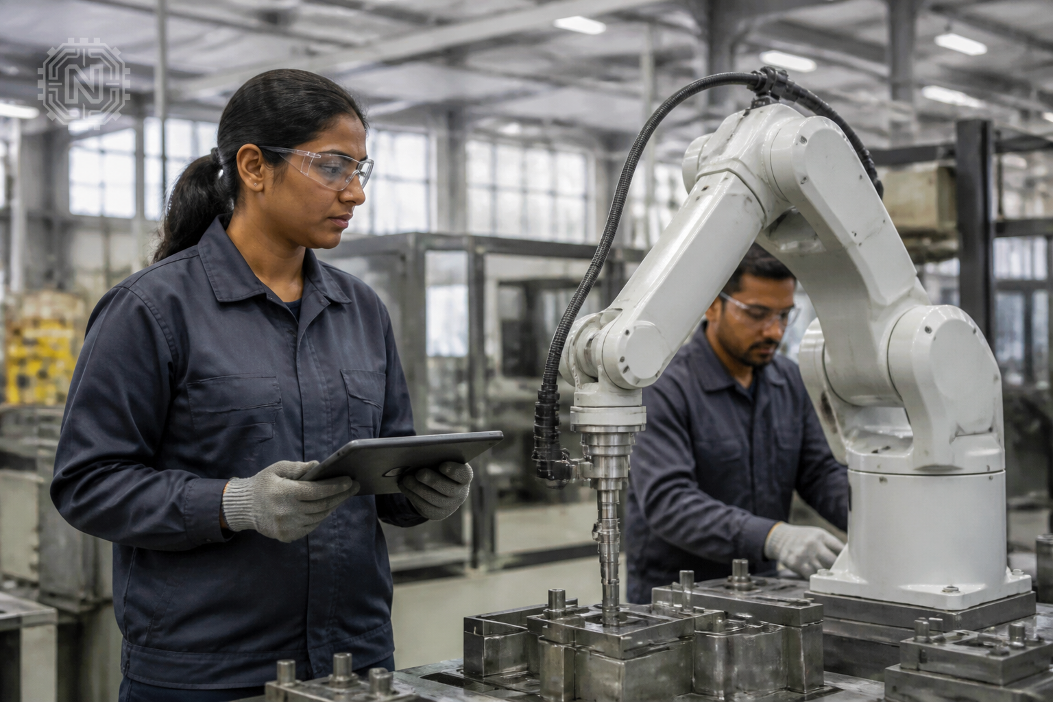 AI collaboration with Indian manufacturing workers