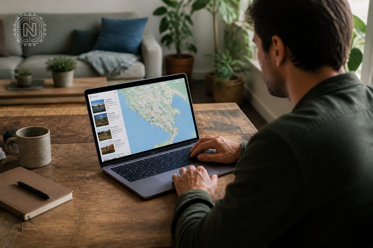 Using Google Ask Maps AI for trip planning on a laptop