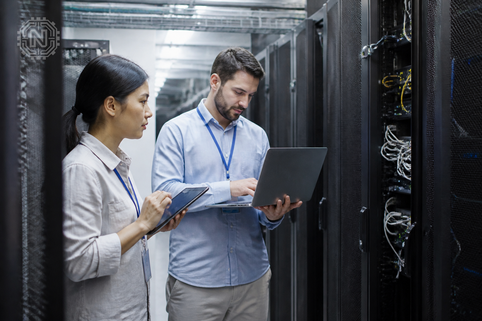 security team performing cloud vulnerability scan in data center