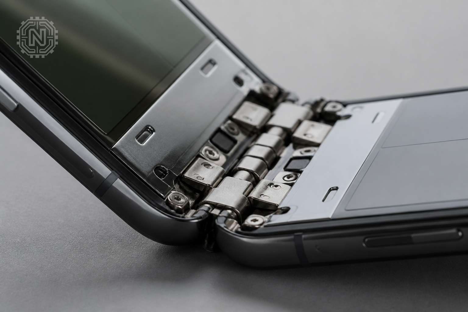 Foldable phone hinge mechanism with water-resistant design