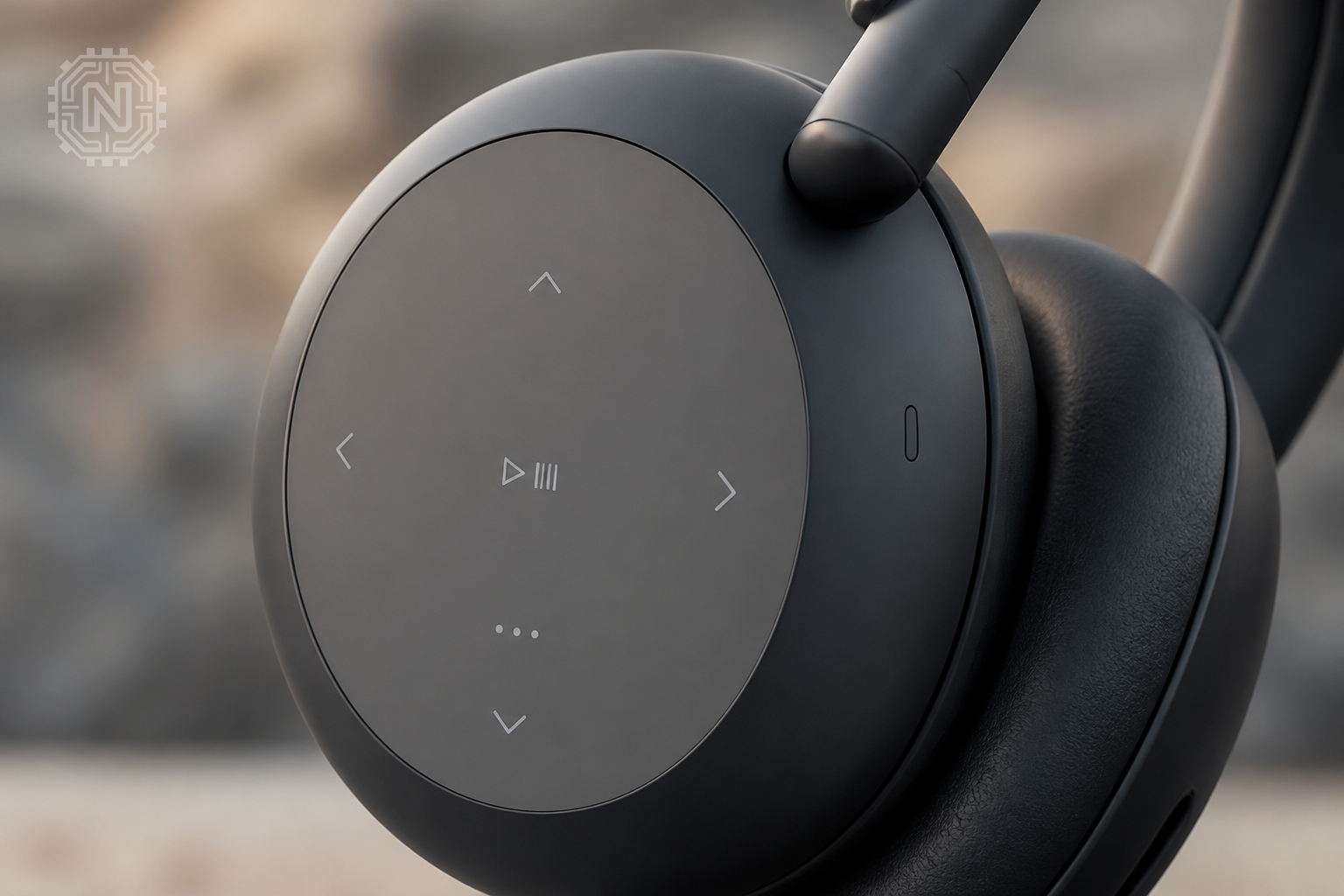 Close-up of Sony WH-1000XM7 earcup with touch controls