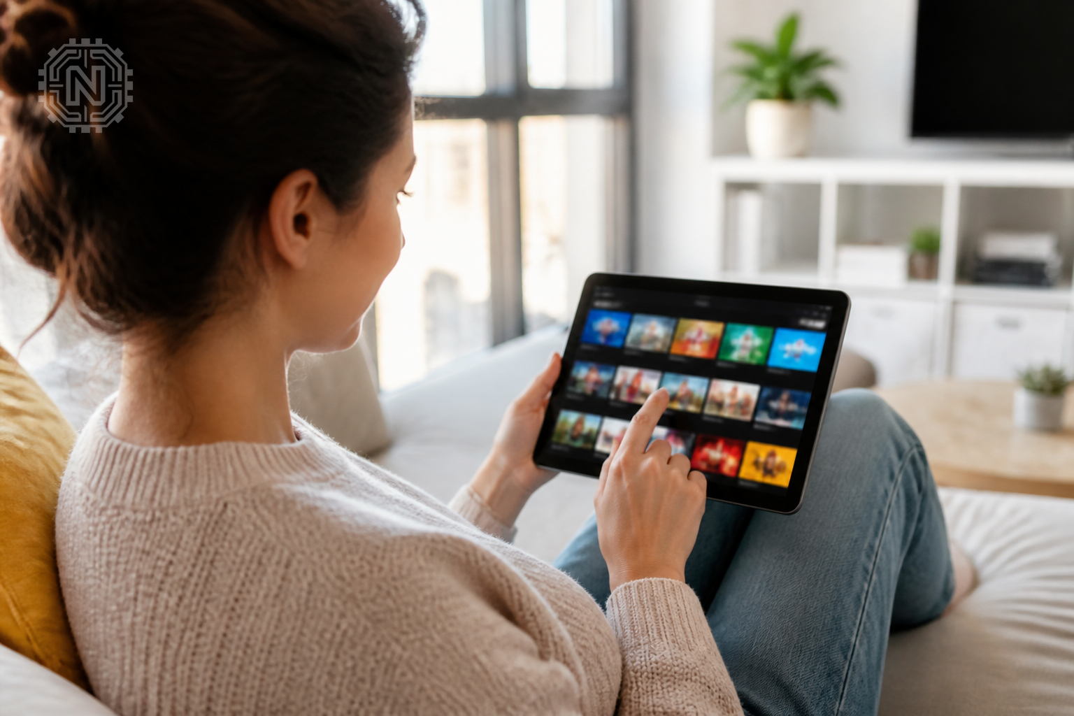 user exploring personalized app suggestions on a tablet