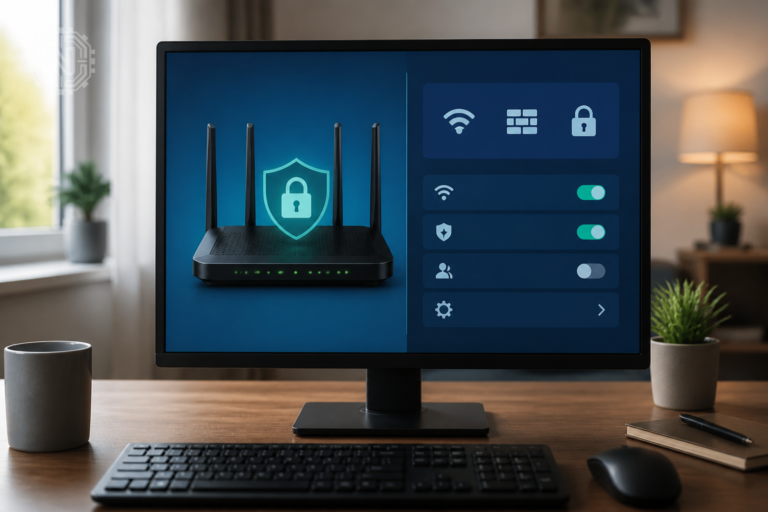 Wi-Fi router with security settings for smart home protection
