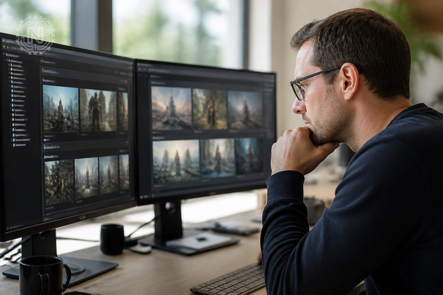 AI developer analyzing hallucinations in system outputs