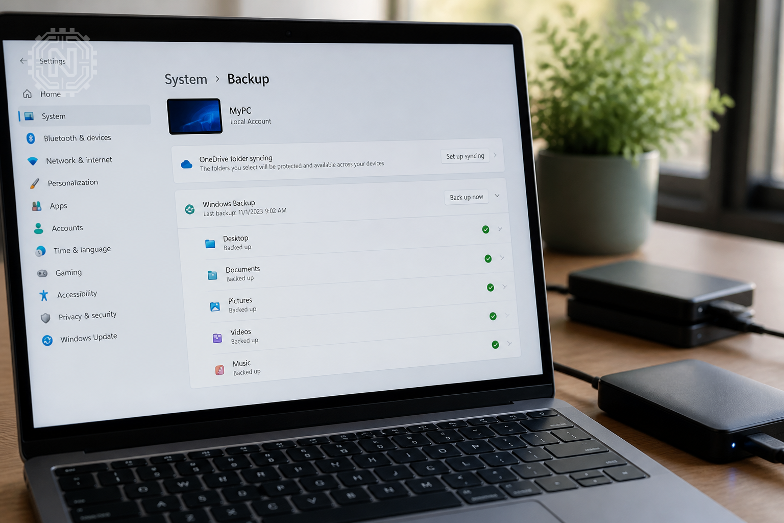 Windows 11 backup settings on laptop in 2026