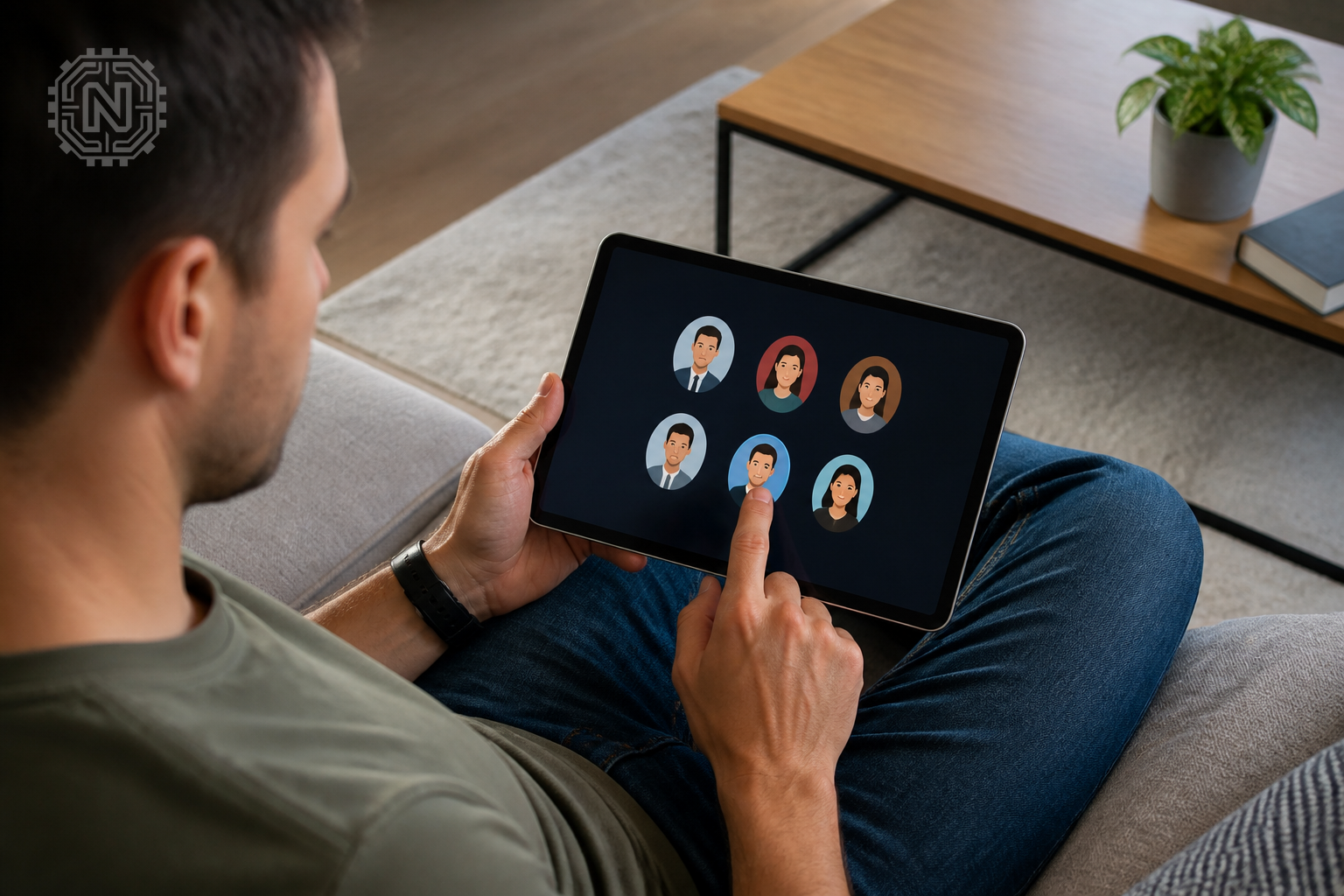 User managing multiple app accounts on a tablet in 2026