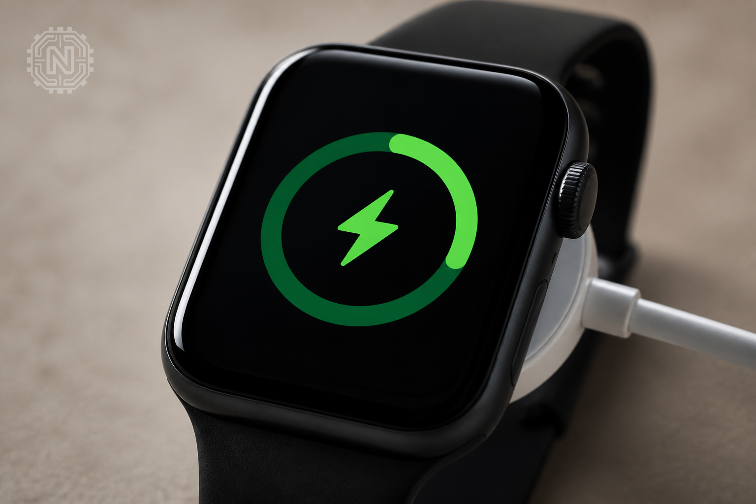 Smartwatch battery status and charging progress in 2026