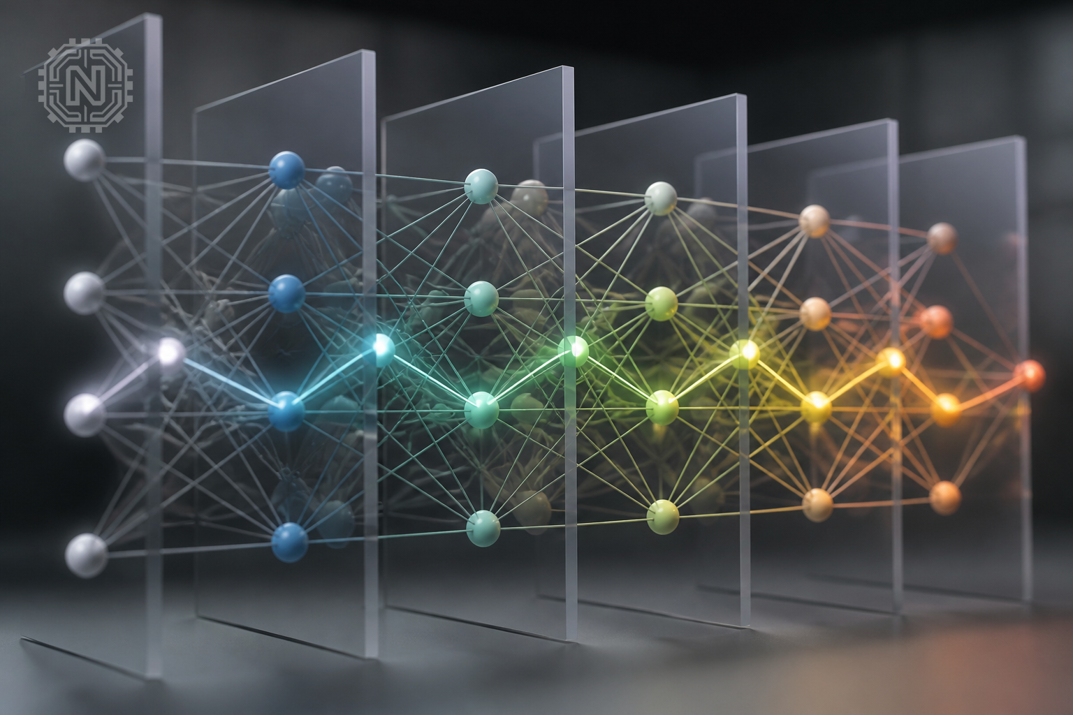 Neural network interpretability visualization showing decision flow