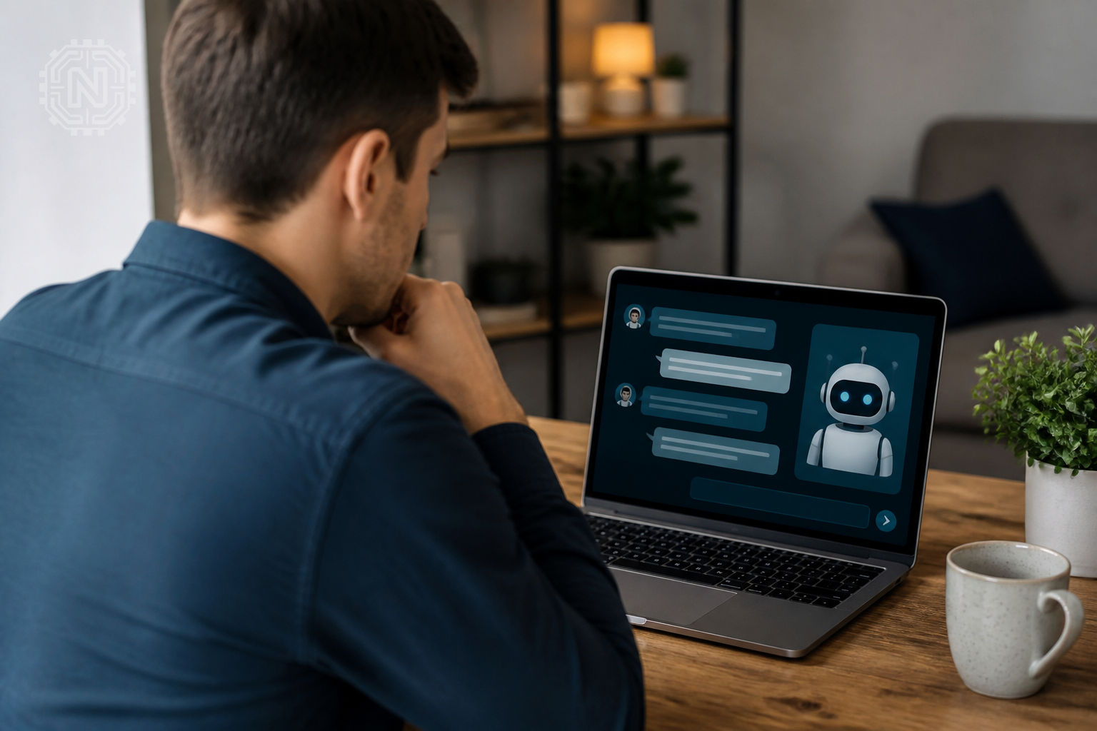 AI chatbot engaging with a customer through a digital chat interface