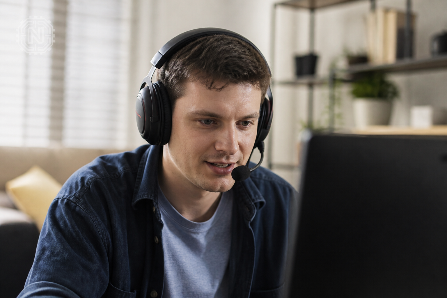 Players communicating via voice chat in multiplayer game