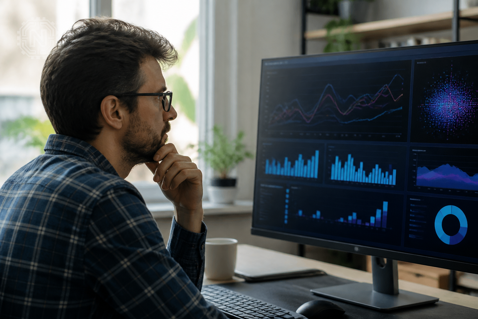Developer working with AI analytics for app optimization