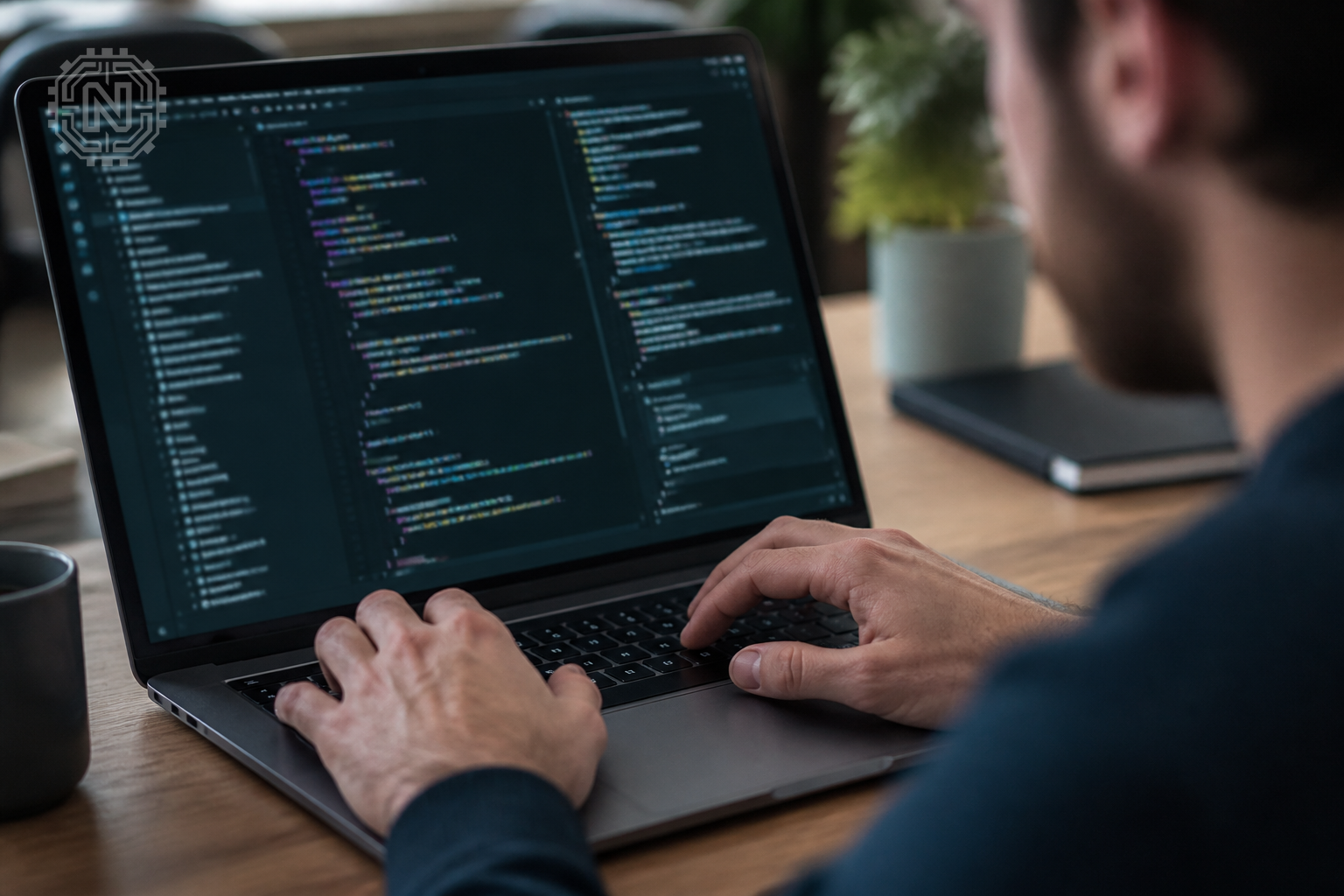 Developer working with AI-assisted coding tools