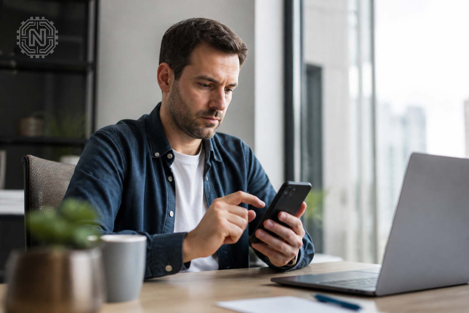user reviewing smartphone security updates in 2026