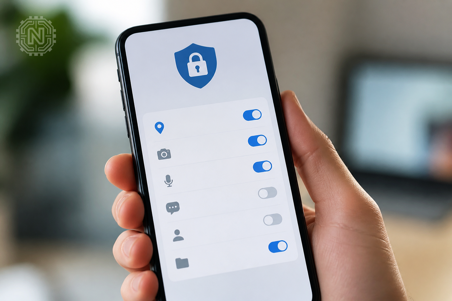 smartphone privacy settings menu with permission controls