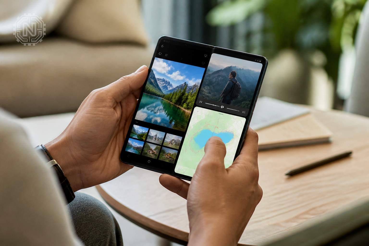 Multitasking on Samsung Galaxy Z Fold 5 with split-screen apps