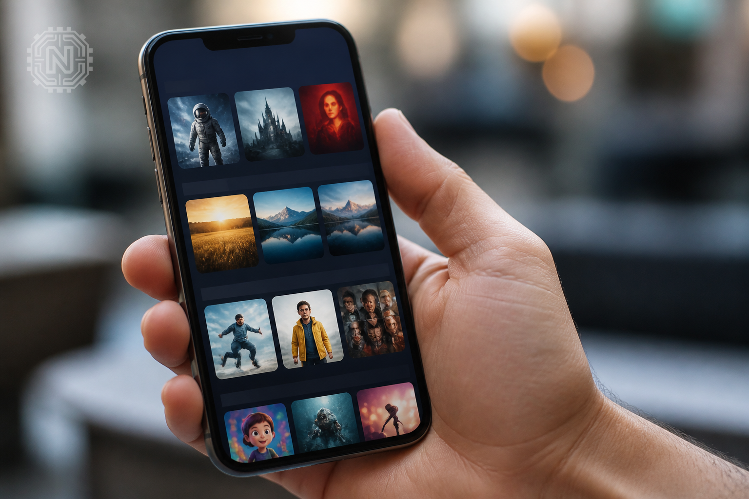 Smartphone screen with AI-driven app suggestions