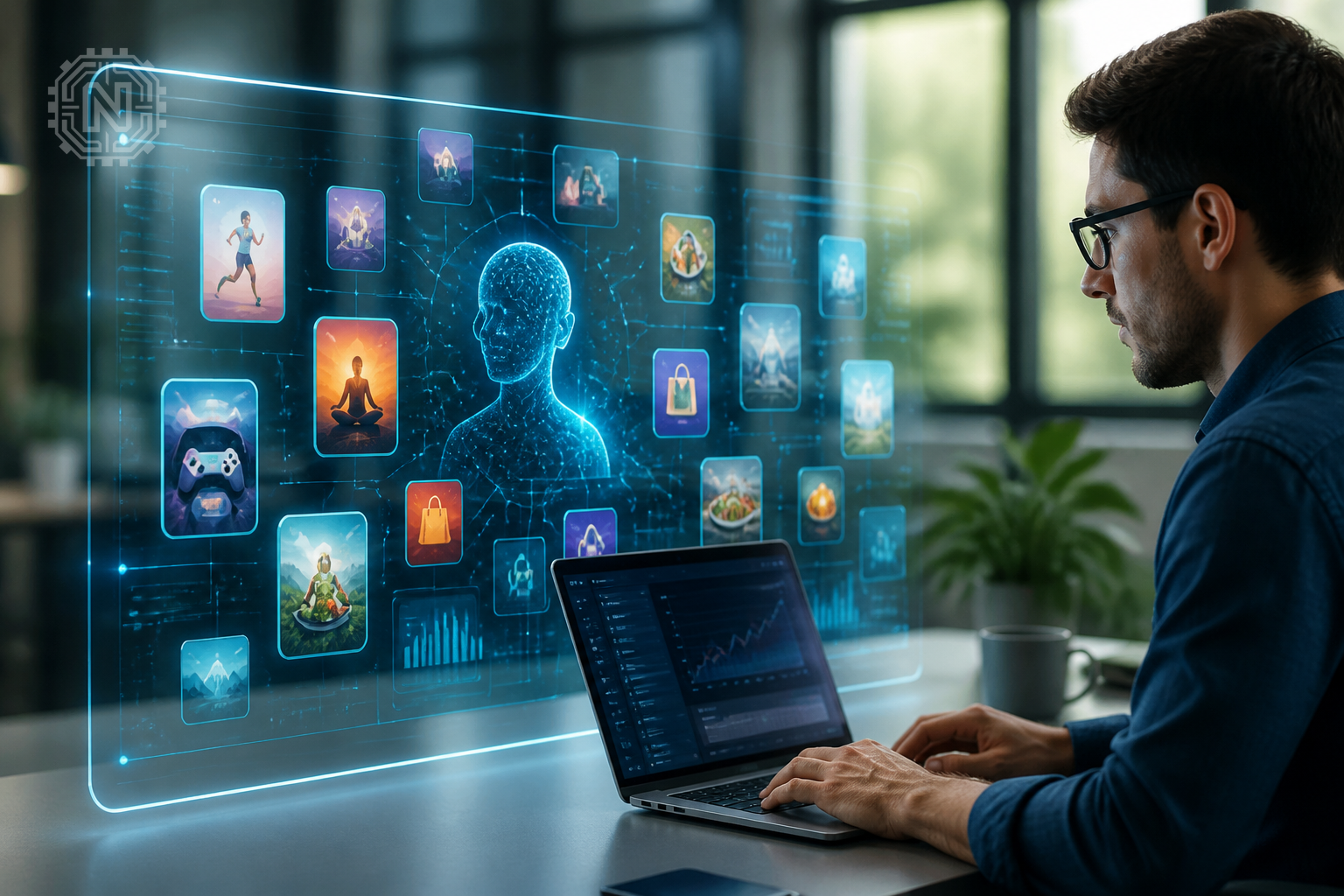 AI algorithms analyzing app store data for discovery