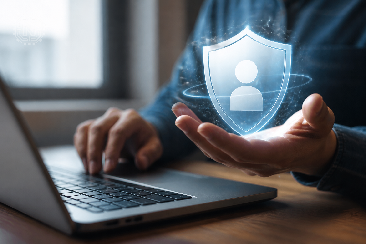 Digital security shield symbolizing chatbot privacy protections