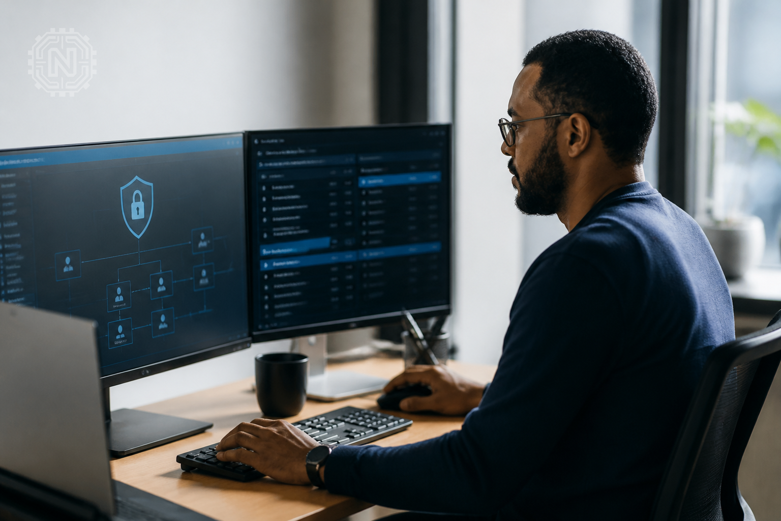 cybersecurity professional setting up Zero Trust access controls